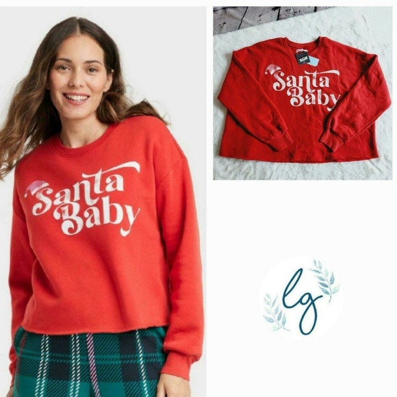 Grayson and thread Tops - Grayson Threads Women's Santa Baby Graphic Sweatshirt SW7-DY size XS